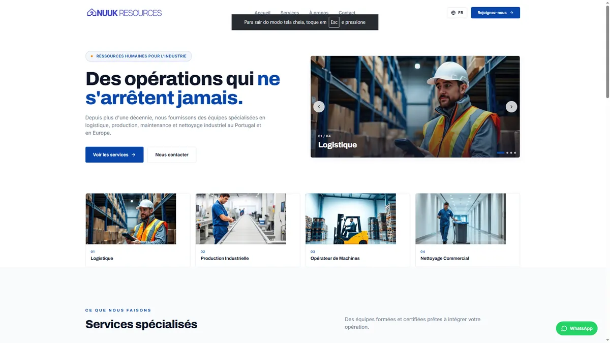 Site da Nuuk Resources, projeto desenvolvido pela CWB Partners